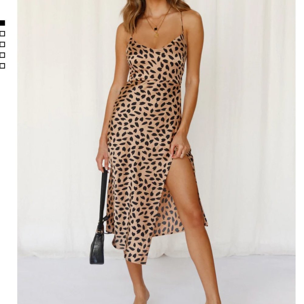Hello Molly Happy Honeymoon Midi Dress Tan